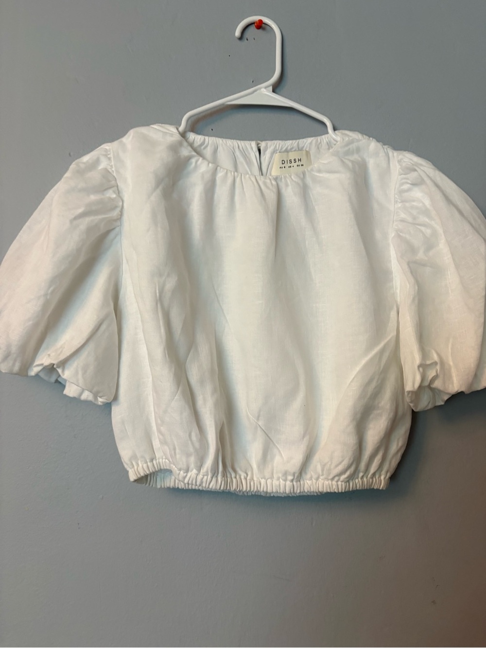 DISSH White Puff Sleeve Cropped Top - Picture 5 of 11